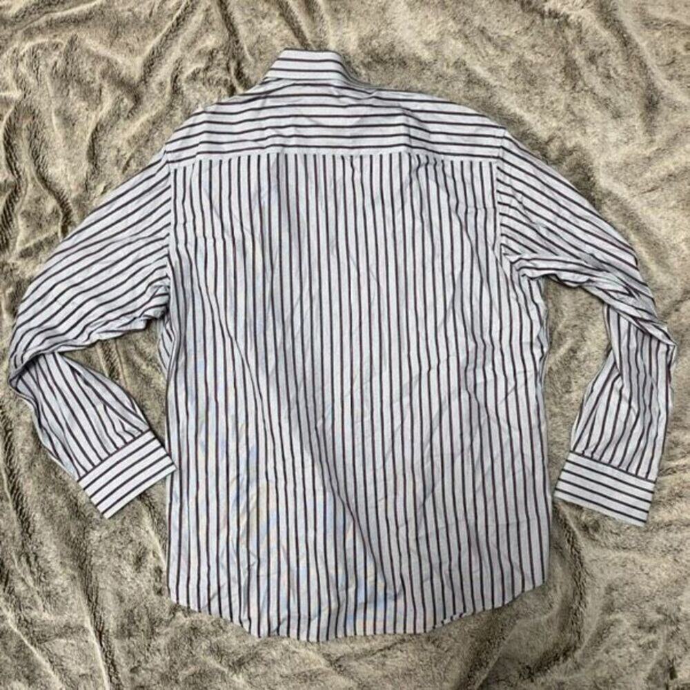 Bugatchi Gray And Red Striped Button-Front Shirt … - image 4